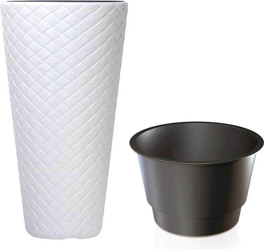 Jardinière haute MATUBA SLIM 40cm blanche pour décoration d'intérieur