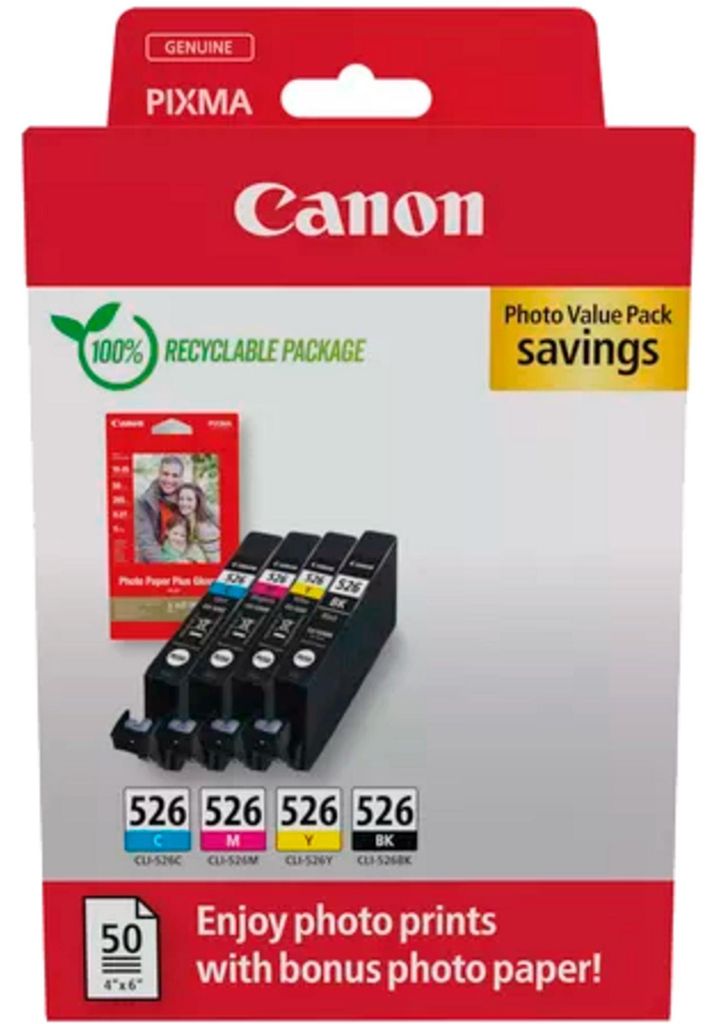 Canon CLI-526 BK/C/M/Y Photo Value Pack