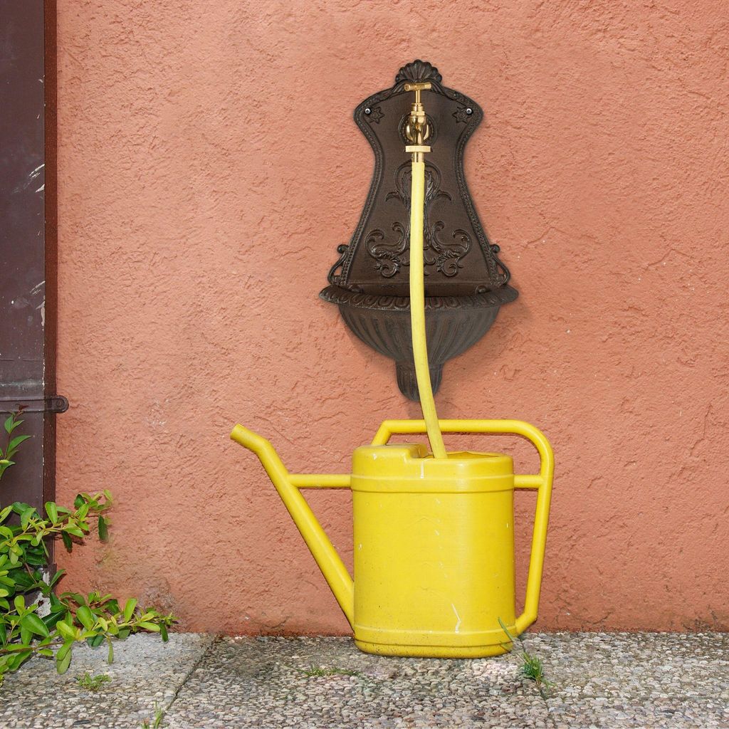 Relaxdays Wandbrunnen, nostalgischer Gartenbrunnen, Produktbild 