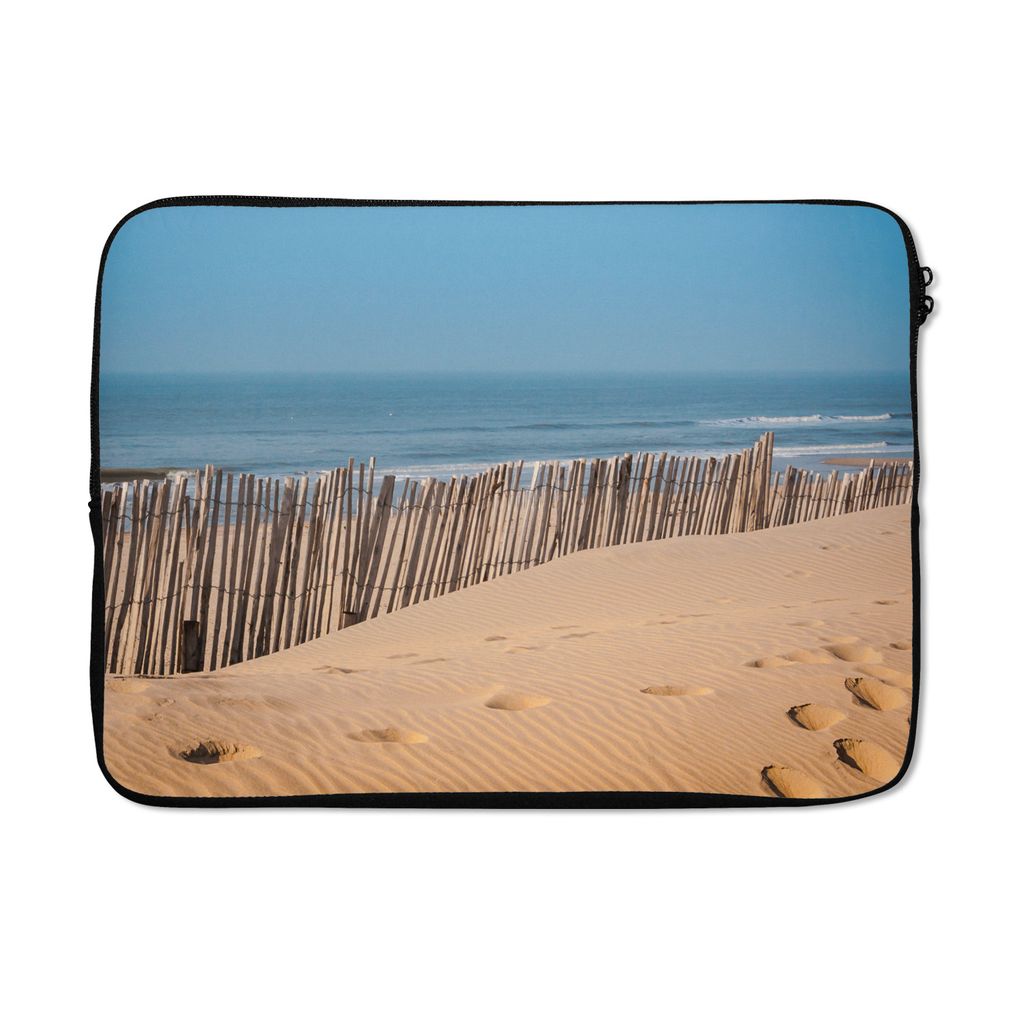 MuchoWow Laptop Hülle 13 Zoll Strand - Pfähle - Meer Laptoptasche - Laptophülle - Sleeve - Rundumschutz
