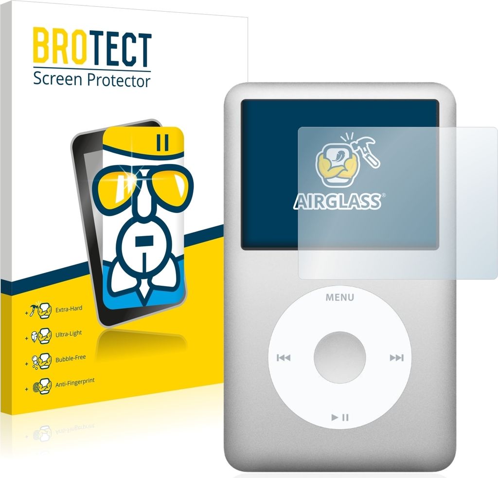 BROTECT Schutzglas für Apple iPod classic 120 GB (7. Gen.) Schutzfolie Panzer Folie Glas Display Schutz klar