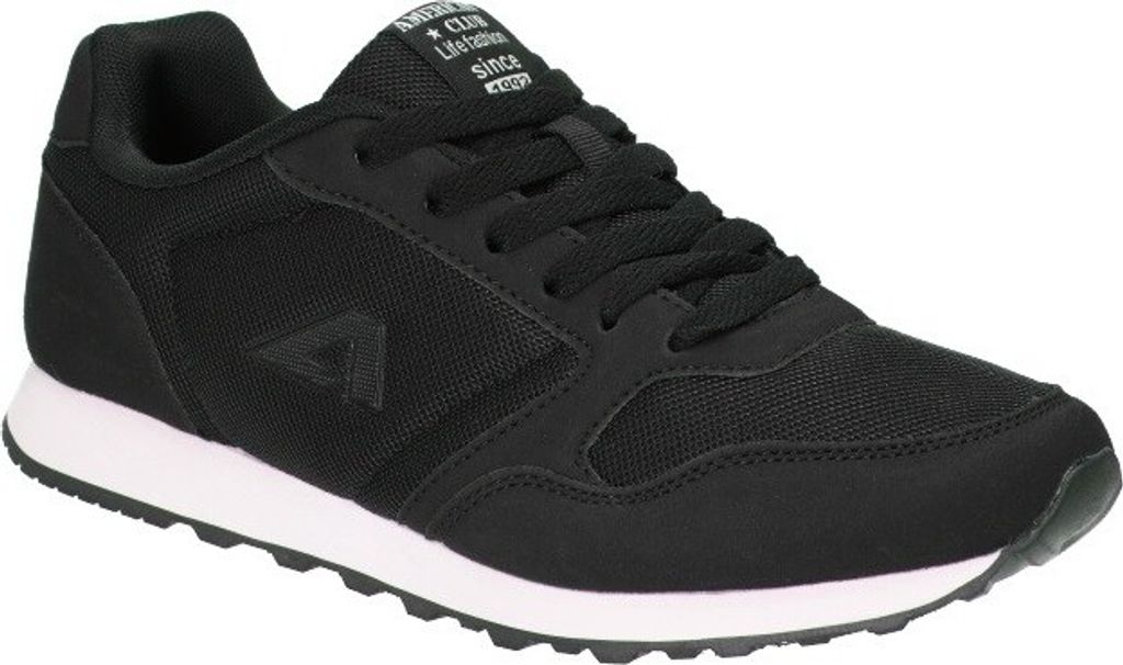 AMERICAN CLUB WT259 Sportschuhe für Herren, Sneaker, Schuheinlage "MEMORY FOAM SYSTEM", Leichte und luftige Schuhe, Schwarz 40