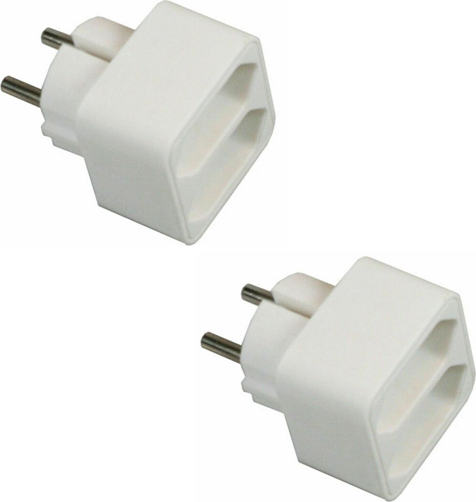 2x Steckdosenleiste Mehrfachsteckdose 2-fach Flach Steckdose Euro Mehrfachstecker Steckerleiste Wandstecker EU