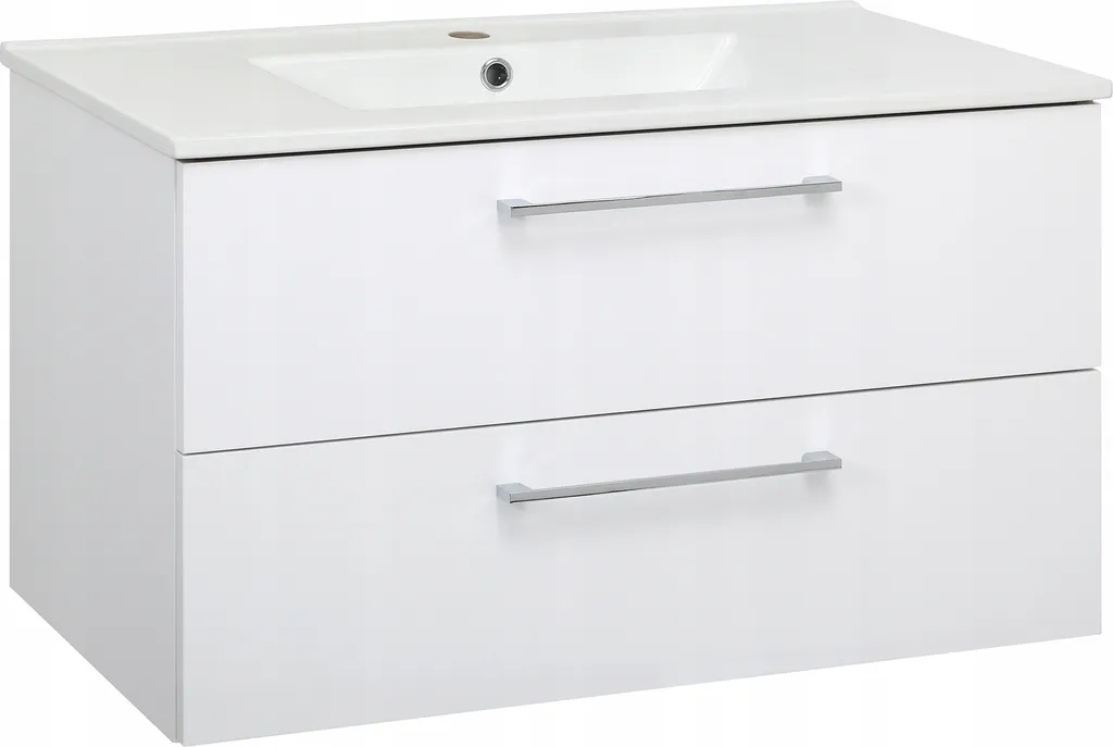 Gagnez de la Place : Meuble de Bain Suspendu 80 cm Blanc Brillant Stamar