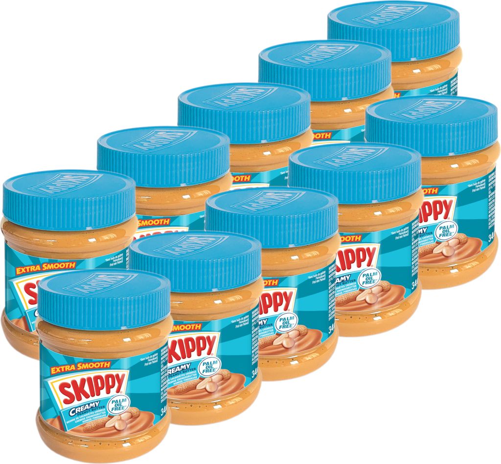SKIPPY Erdnussbutter 10x Creamy Peanut Butter Extra Smooth Ohne Palmöl 10x 340g