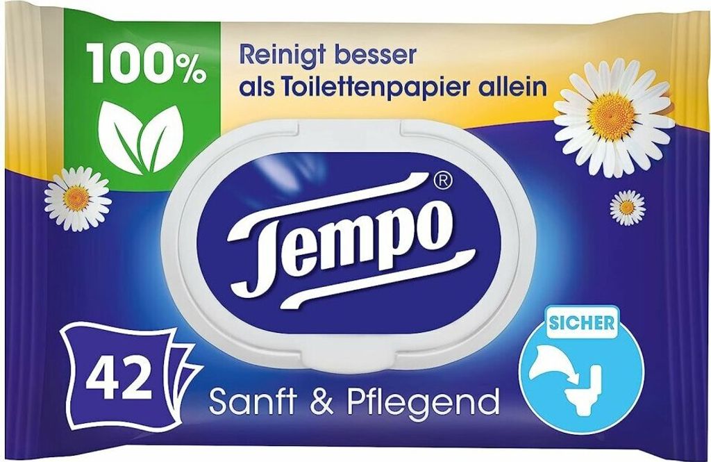 Tempo vochtige toiletdoekjes, zacht en verzorgend Produktbild 