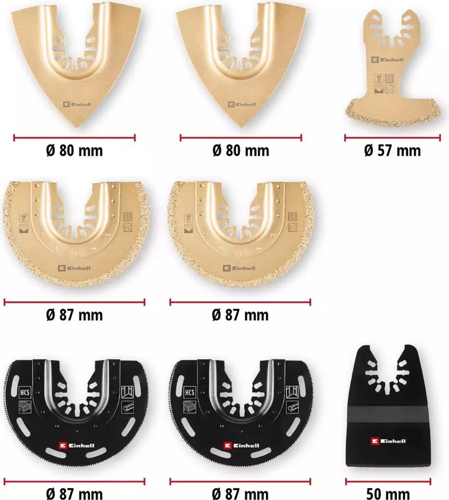 Set d'accessoires pour outil multifonction Einhell en coffret rigide - 10