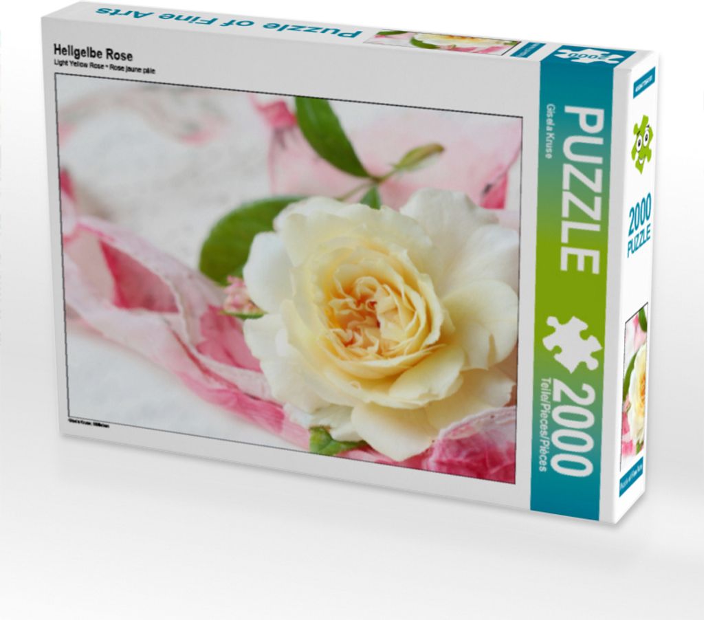 CALVENDO Puzzle Hellgelbe Rose | 2000 Teile Lege-Größe 90x67cm Foto-Puzzle für glückliche Stunden