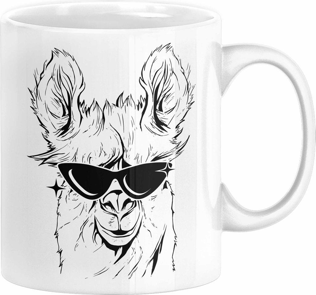 Llama Alpaka Tasse Geschenk Lama Geschenkidee für Lama-Fans (Weiß)