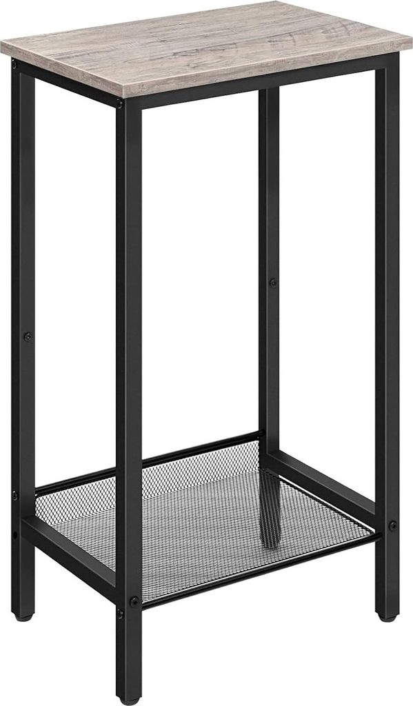 Hohe Beistelltisch, Telefontisch mit verstellbarem Netzregal, schmales Nachttischchen, Banktisch, 38 x 28 x 73,5 cm, für Büroflur, Wohnzimmer, in...