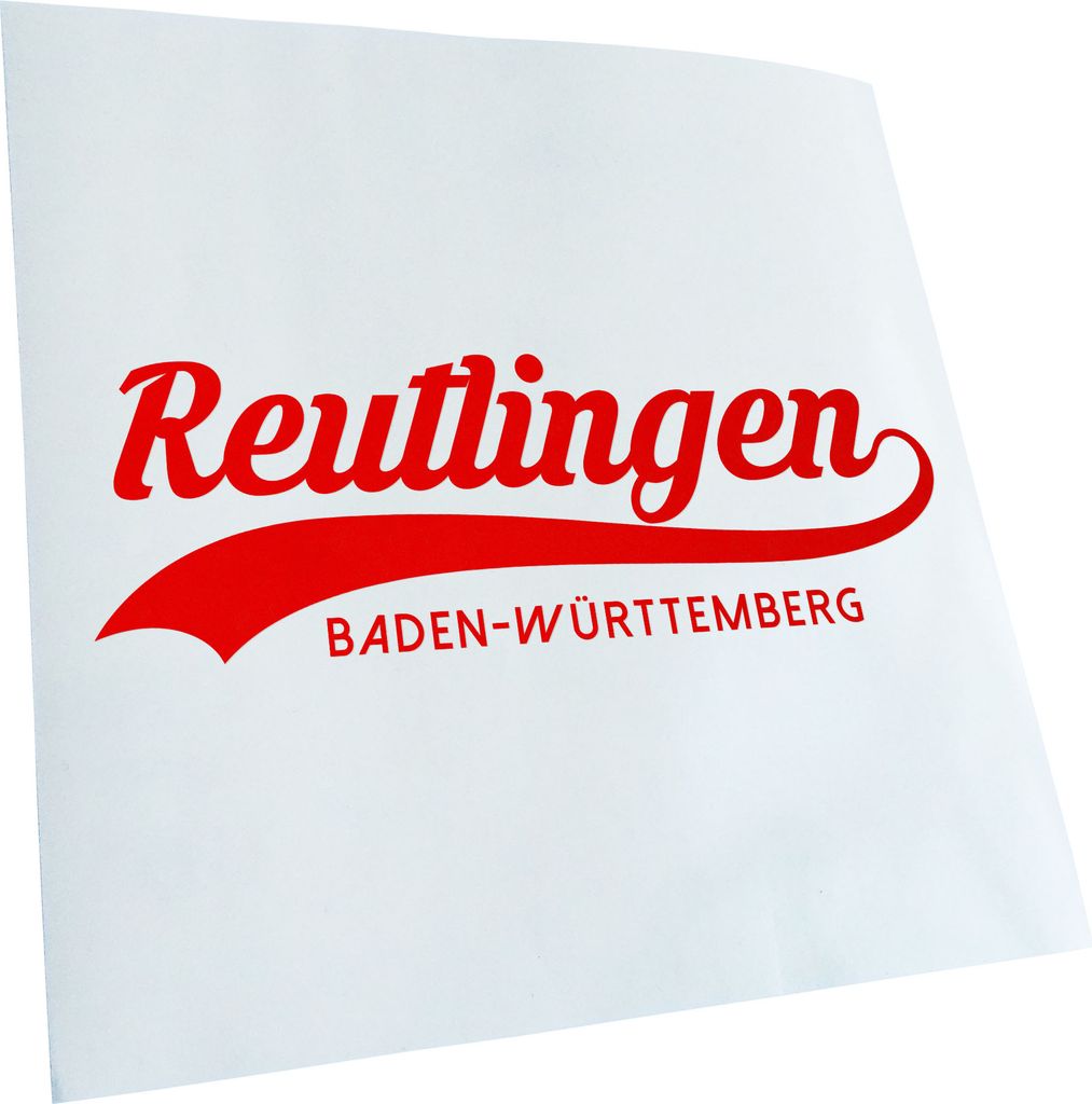 Kiwistar - Autoaufkleber - Reutlingen Baden-Württemberg - Rot - 30x10cm - Aufkleber für Auto, Laptop, Fahrrad, LKW, Motorrad mehrfarbig JDM Decal...
