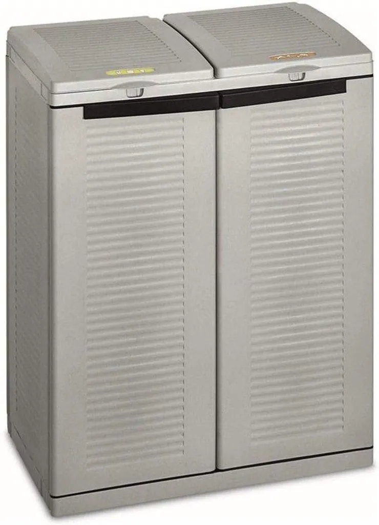 Poubelle à double compartiment 68x39x88 cm pour tri sélectif efficace
