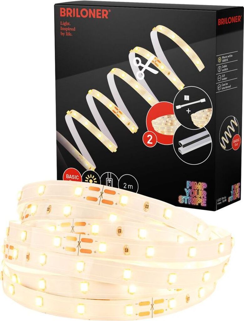 Pimp Your Stripe Starterset LED Strip 2m, Warmweiß, An/Aus Produktbild 