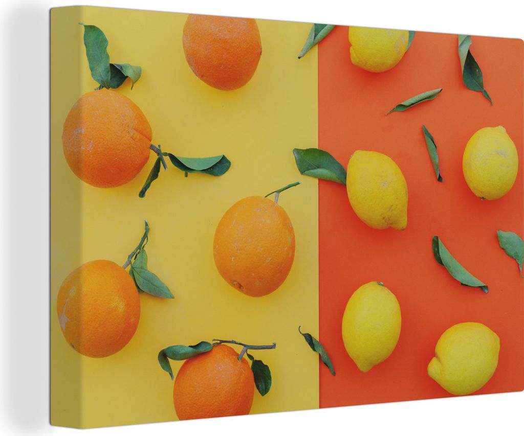 OneMillionCanvasses - Leinwandbilder - 150x100 cm, Zitrone - Orange - Gelb, Wandbilder Kunstdruck Wanddekoration