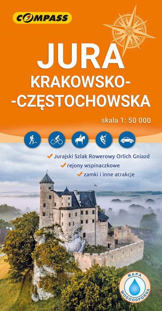 Krakau-Tschenstochau-Hochland 1:50.000. Laminierte Touristenkarte. Ausgabe 2025. Kompass