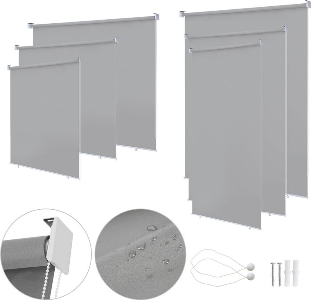 TolleTour Senkrechtmarkise Vertikalmarkise Balkonmarkise Windschutz Seitenrollo Sichtschutz Sonnenschutz UV-Beständig Grau 100x140cm