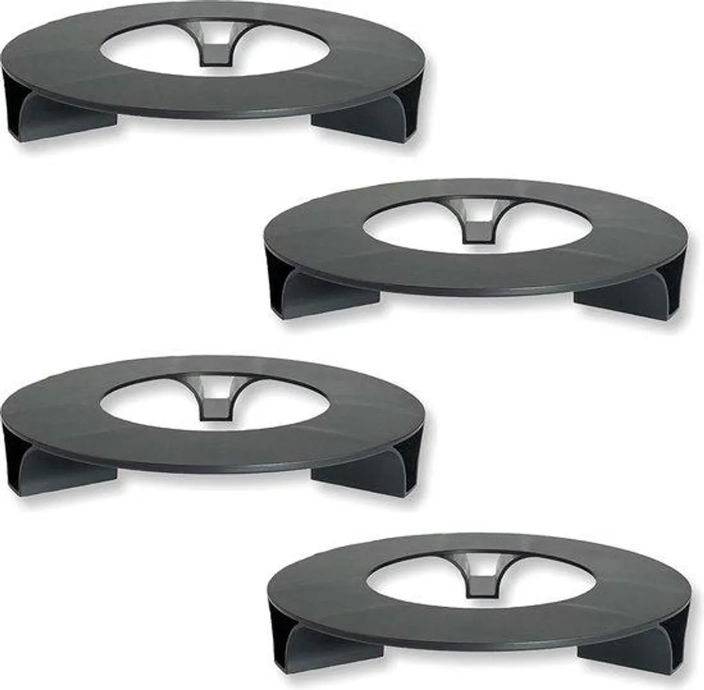 Kit 4 cache-pots noirs 27cm pour balcon et intérieur, style moderne