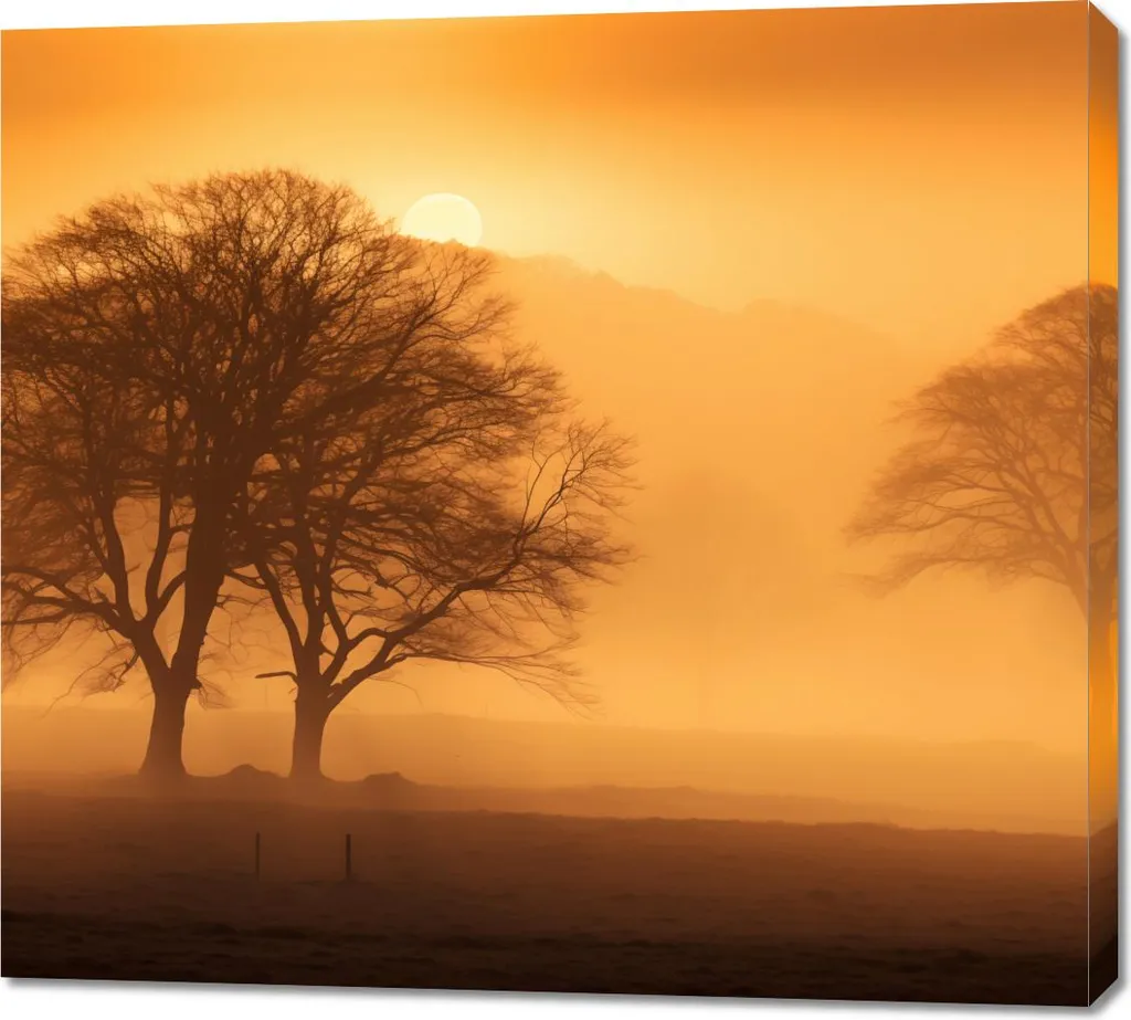 Offerta Quadro 100x90 Tramonto sulle Radure - Tela Canvas Pronta da Appendere