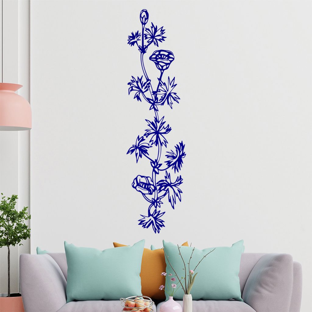 Blumen - Ranken Wandtattoo in 6 Größen - Wandaufkleber Wall Sticker - Dekoration, Küche, Wohnzimmer, Schlafzimmer, Badezimmer