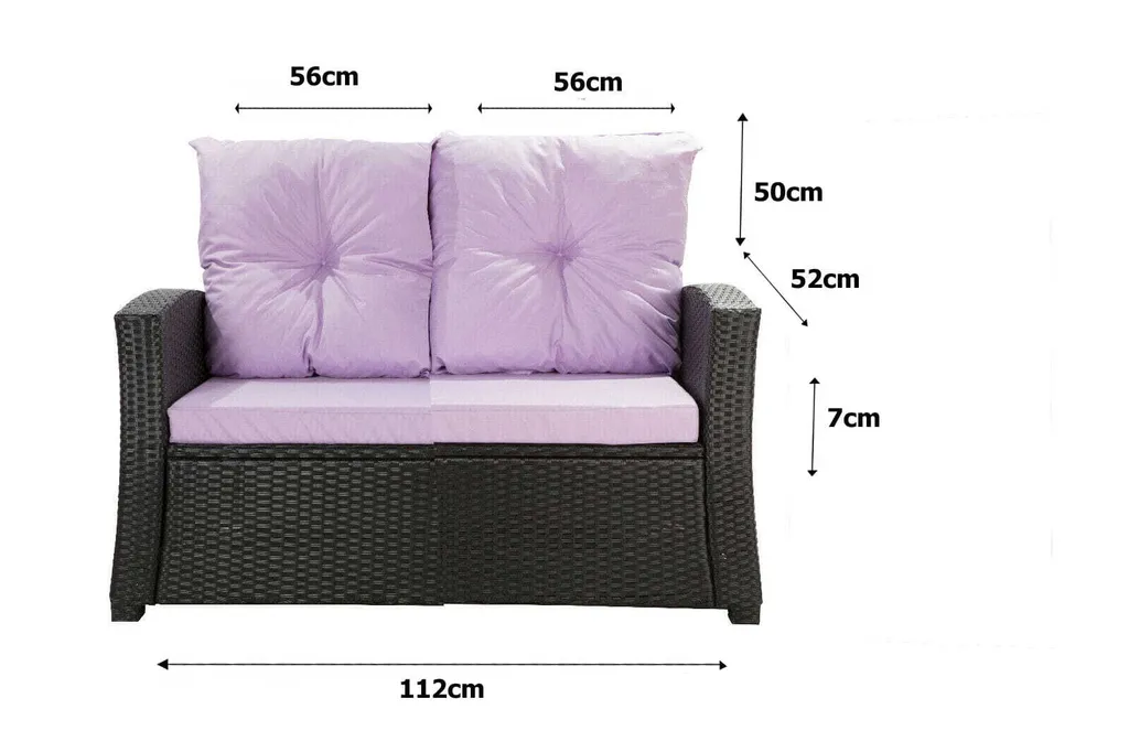 Cuscini Outdoor Viola 112x50x7 | Set Polyrattan 2 Posti Design - 12