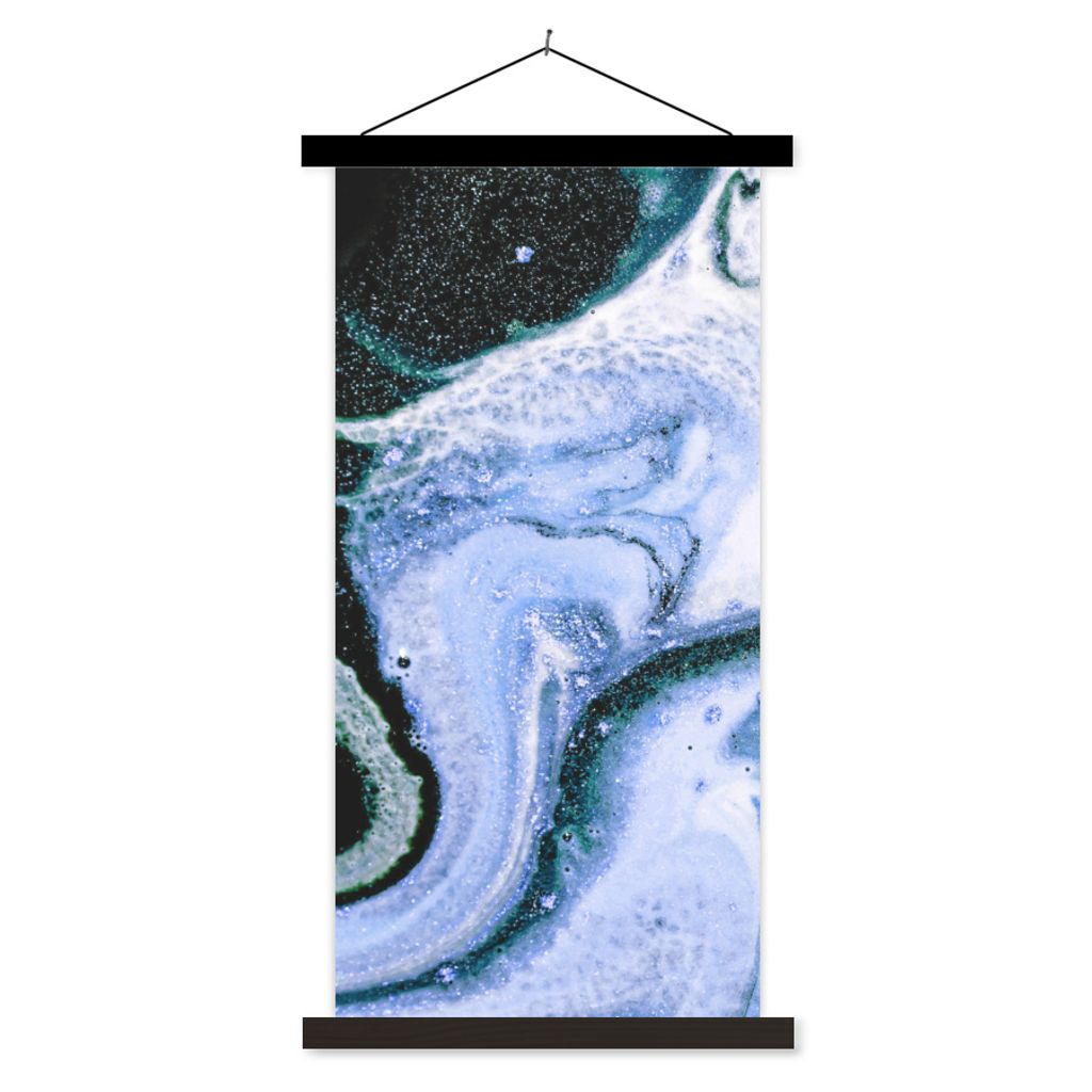 MuchoWow Textilposter Mineralien - Natursteine - Universum 90x180 cm mit schwarzem Rahmen - Dekoration Wohnzimmer