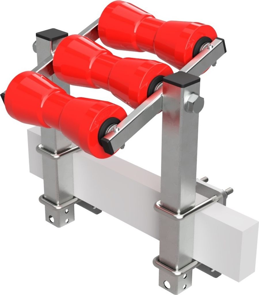 Kielrollenwippe Slipwippe Sliphilfe Bootstrailer Auffahrhilfe Polyurethan SUPROD RKKEZ-T-3-TPU, rot