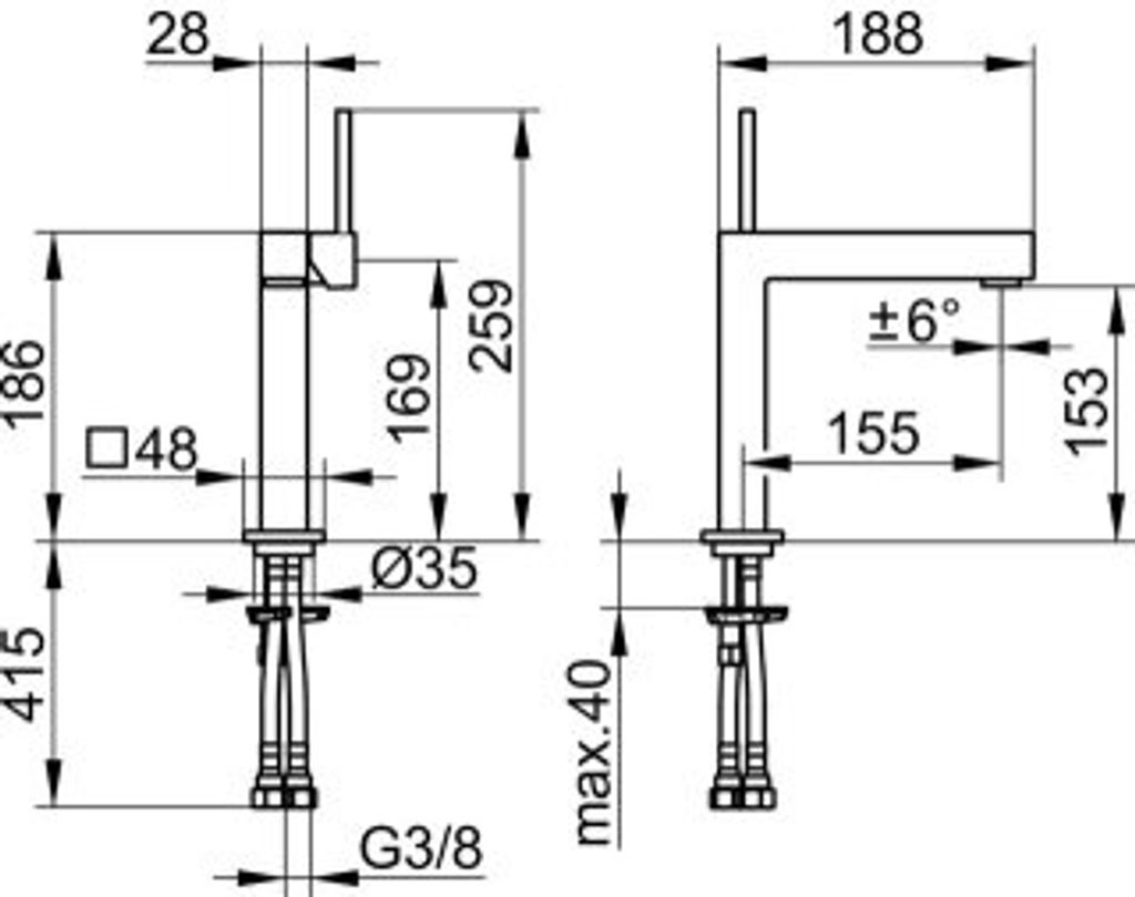 Keuco Edition 90 - Waschtischarmatur, Chrom 59102010100