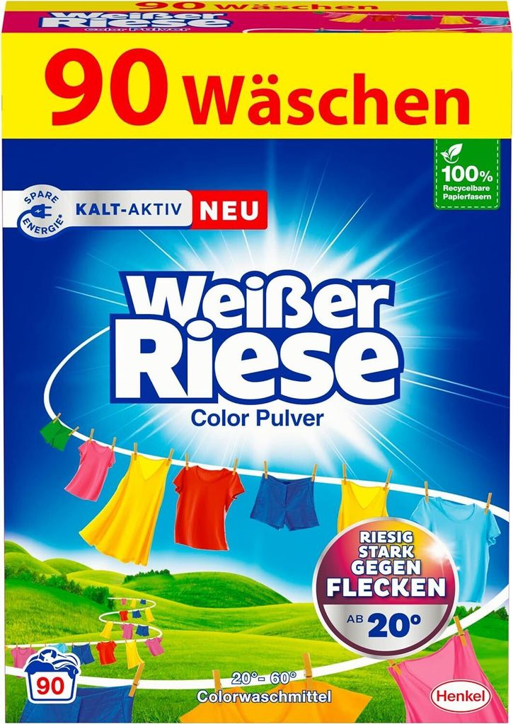 WEIßER RIESE Colorwaschmittel Color Pulver 90WL Produktbild 1