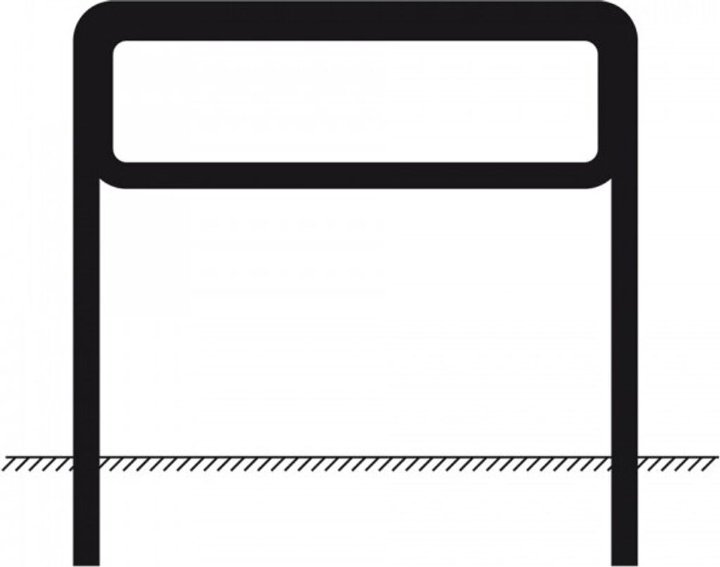 Schild I Rohrrahmen, feuerverzinkt, 1m Bodenfreiheit, für Schilder 1000x333mm