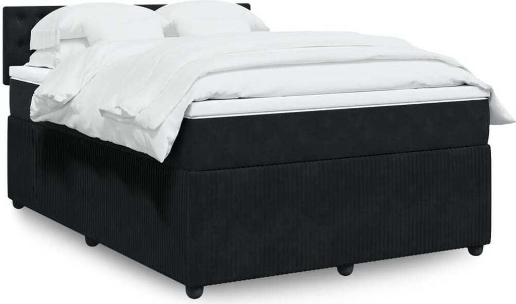 Maison Exclusive - Boxspringbett mit Matratze Schwarz 140x190 cm Samt