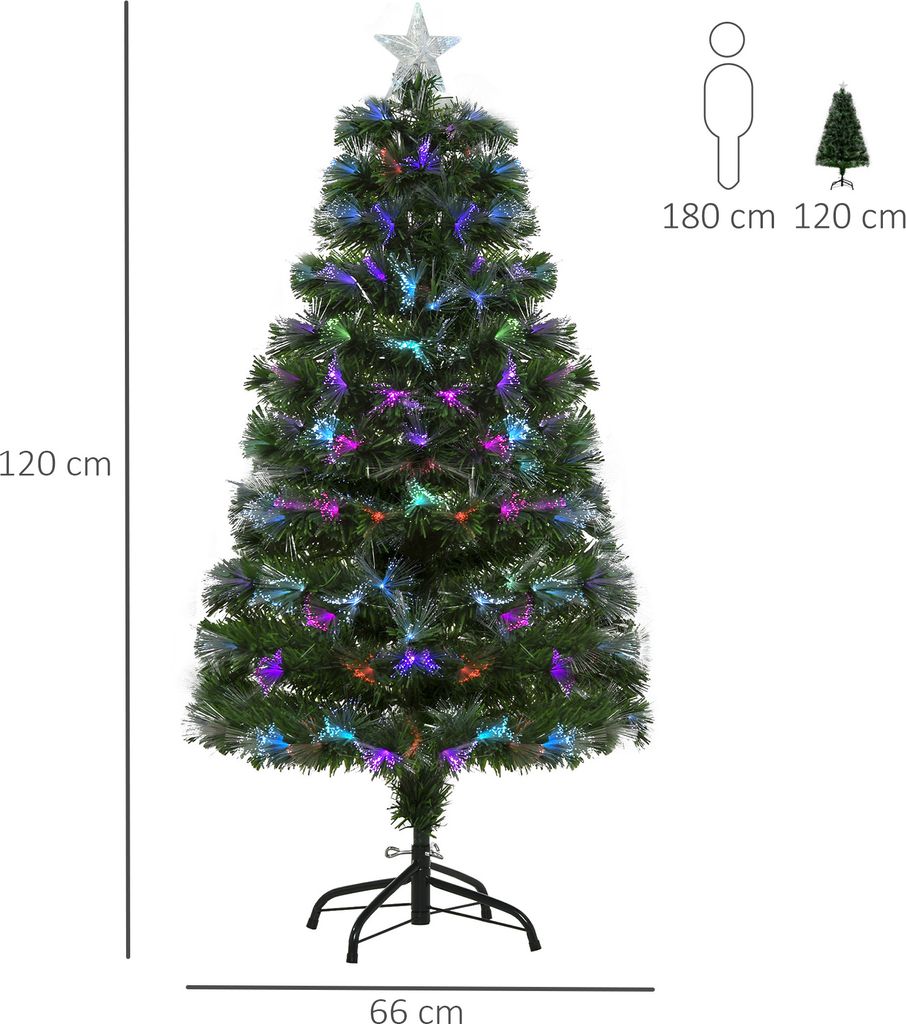 HOMCOM Weihnachtsbaum 1,2 m Christbaum Kunsttanne 130 Produktbild 