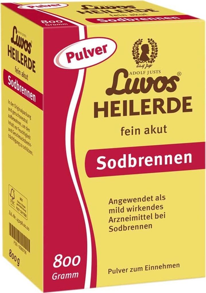 A product box for Luvos Heilerde powder.