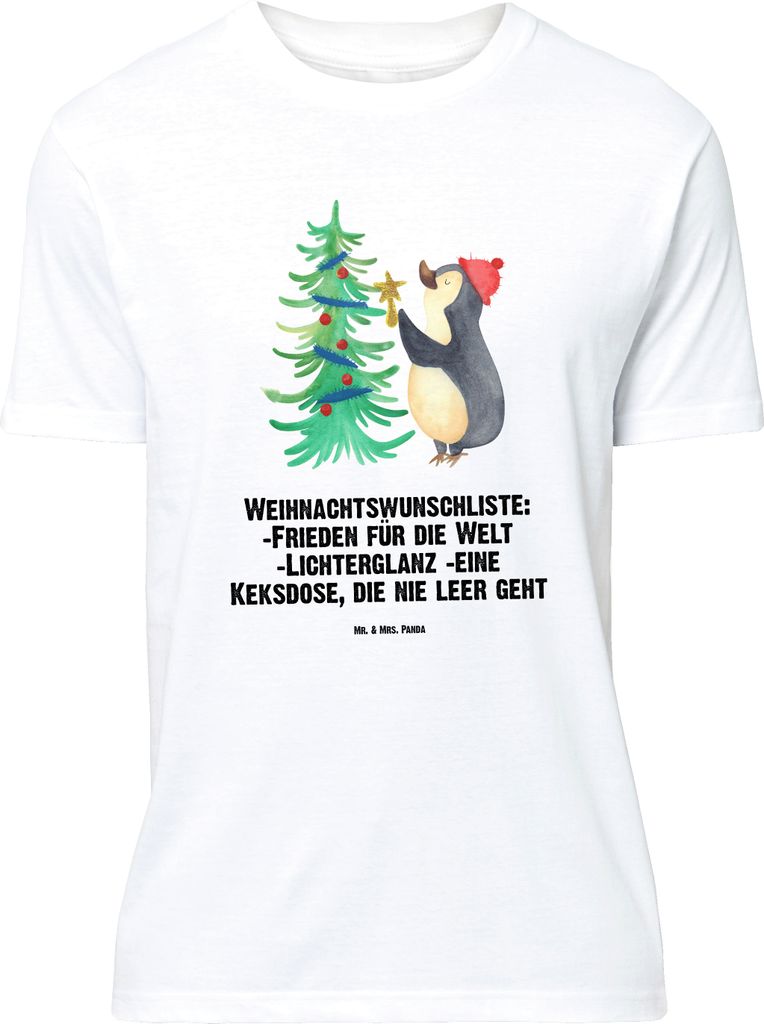 Mr. & Mrs. Panda Größe XL T-Shirt Pinguin Weihnachtsbaum - Weiß - Geschenk, Winter, Tshirt, Weihnachten, mit Spruch, Shirt