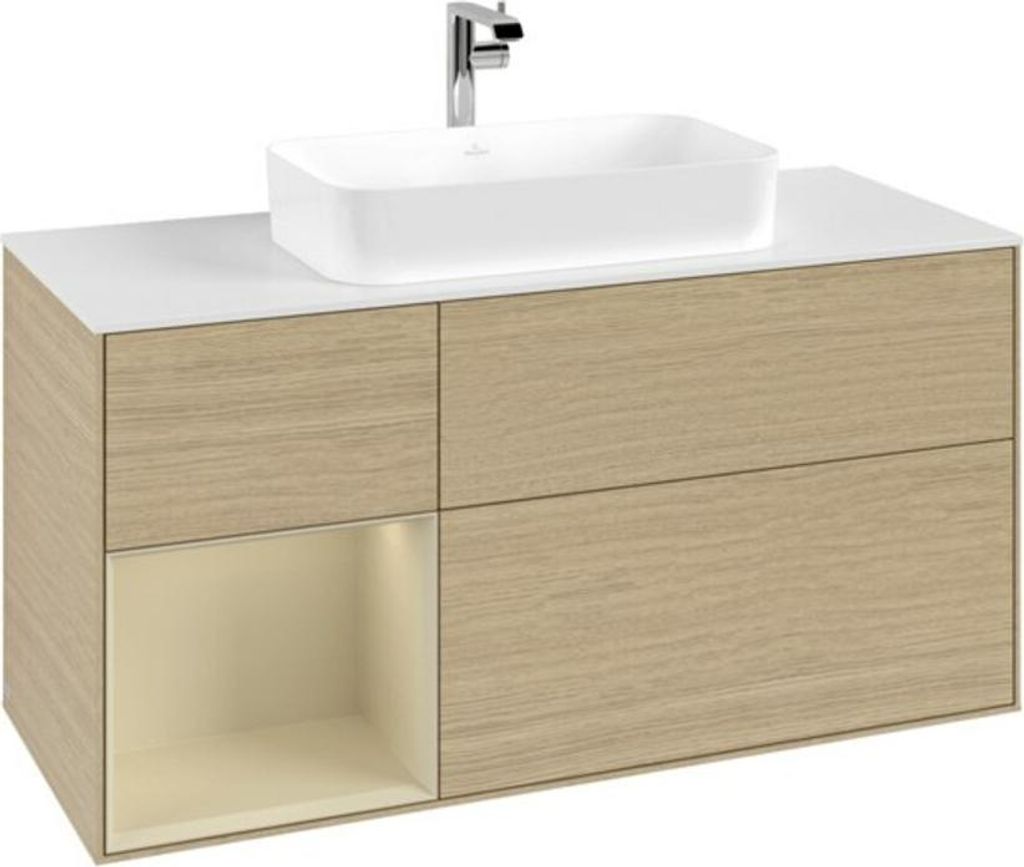 V&B Waschtischunterschrank Finion 120cm, Pl w m, Rg li si Gr m Lac, Oa ven