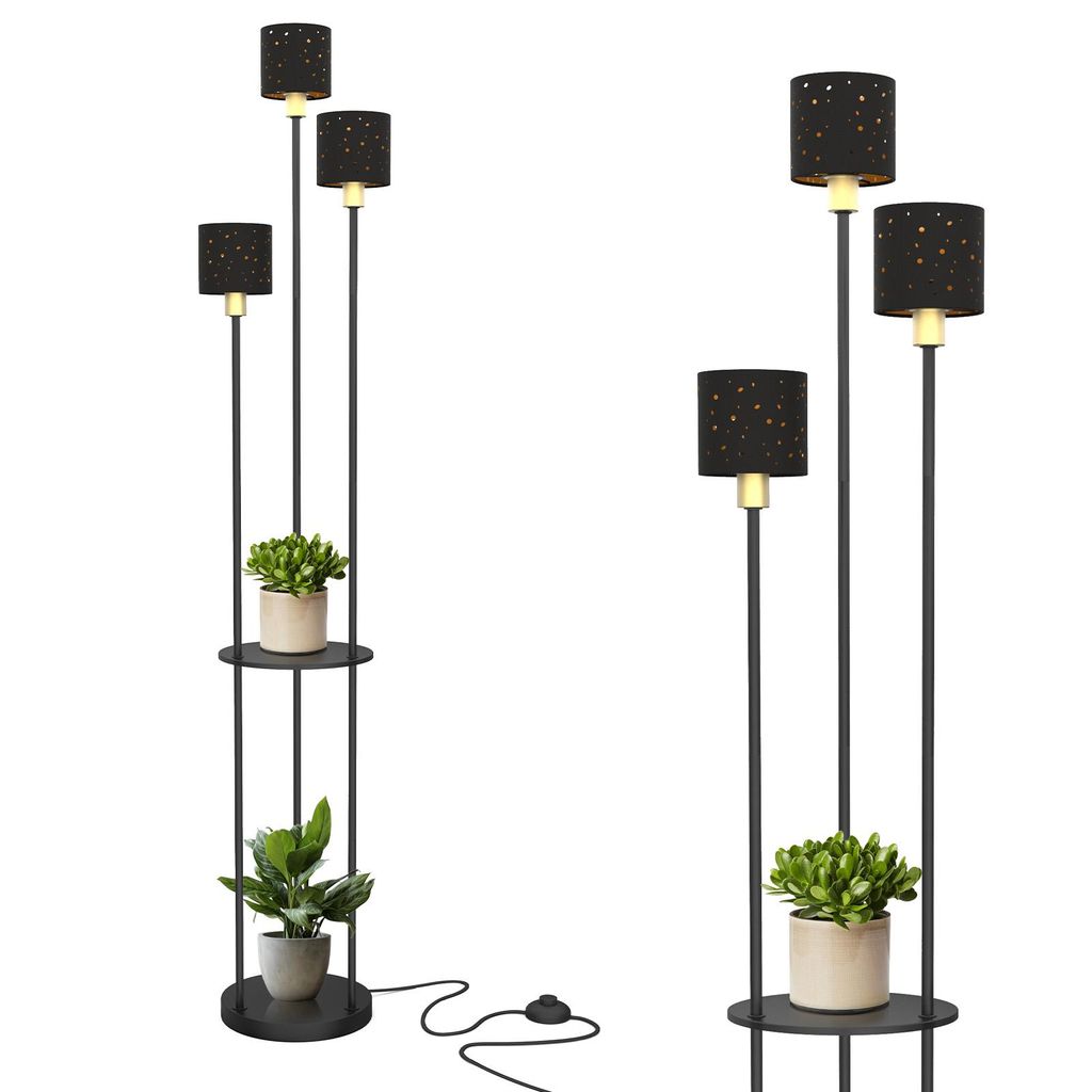 Puluomis Vloerlamp, 3-lichts, staande lamp, met voetpedaal, Productafbeelding 