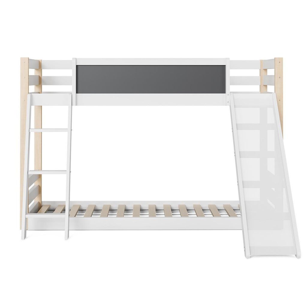 Kinderbett mit Rutsche & Treppe Etagenbett Jugendbett Kinder-Familienbett für 90×200 & 90×190 cm Matratzen Weiß