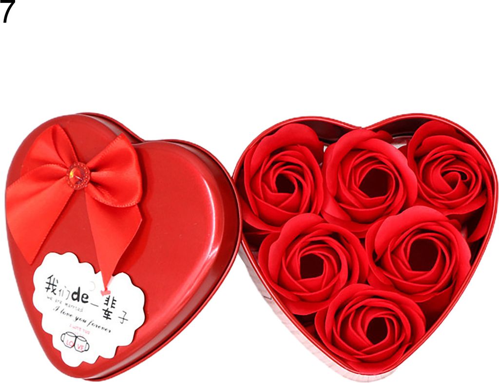Seife Blume Geschenkbox Guter Geruch romantischer auffälliger Herzform Seife Rosenstrauß für das tägliche Leben-7
