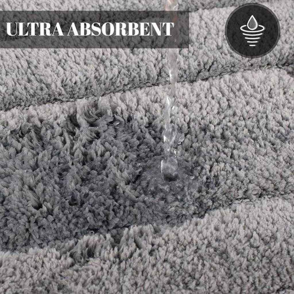 Grijs, wasserabsorbierende, weiche, antislip Badmat, 70 x 120 cm