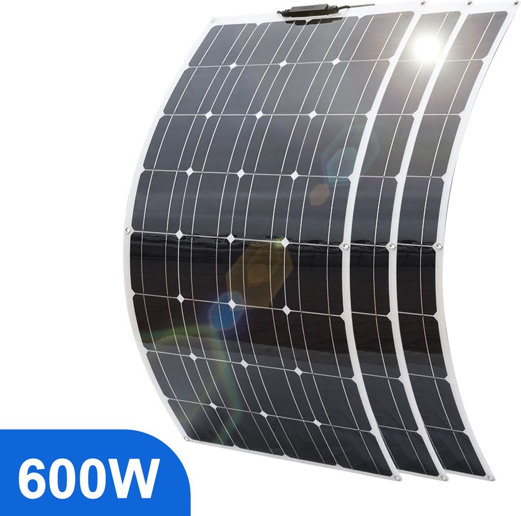 600W Flexibel Solarmodul Solarpanel 3X200W 12V/24V Solaranlage Monokristallin Für Wohnmobil Auto Camping Balkonkraftwerke