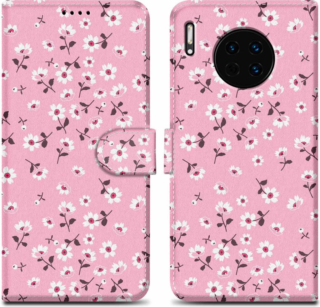 Cadorabo Schutzhülle für Huawei MATE 30 Hülle Design Rosa Handyhülle Schutzhülle Etui Magnetisch Case Cover