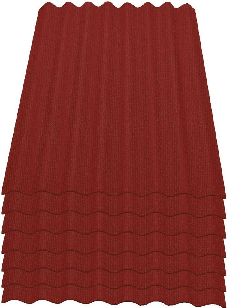 Onduline Easyline Dachplatte Wandplatte Bitumenwellplatten Wellplatte 7x0,76m² - rot