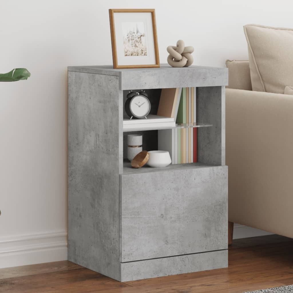 Maison Exclusive - Sideboard mit LED-Leuchten Betongrau 41x37x67 cm