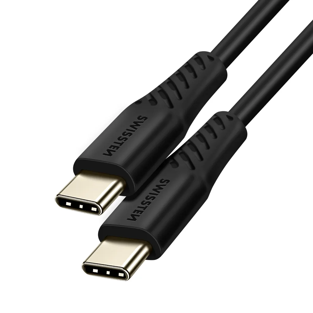 Swissten Câble USB-C vers USB-C 100W Charge Rapide 2.5m Noir Nylon