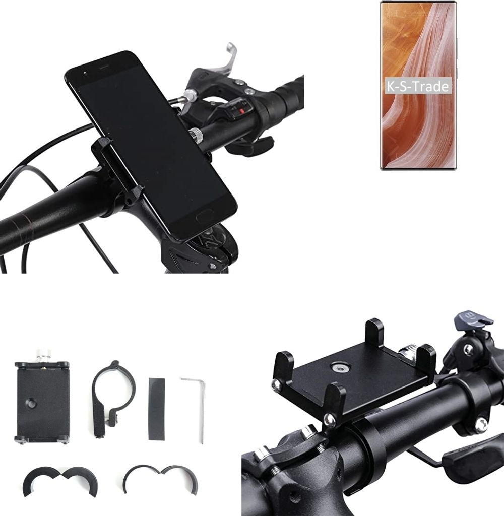 K-S-Trade Handyhalterung für das Fahrrad kompatibel mit ZTE Axon 40 Ultra Halter Lenkstange Fahrradhalterung Motorrad Bike Mount Befestigung