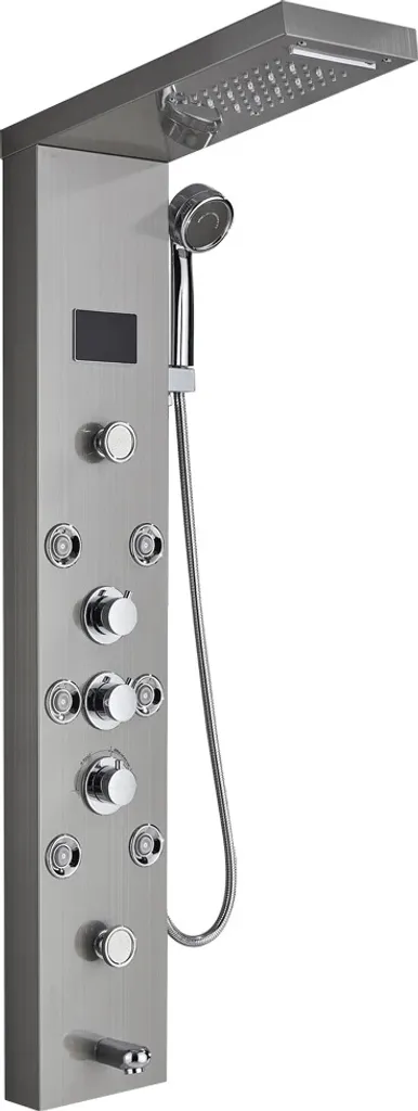Colonne de douche LED 8009 Nickel brossé avec buses de massage hydro