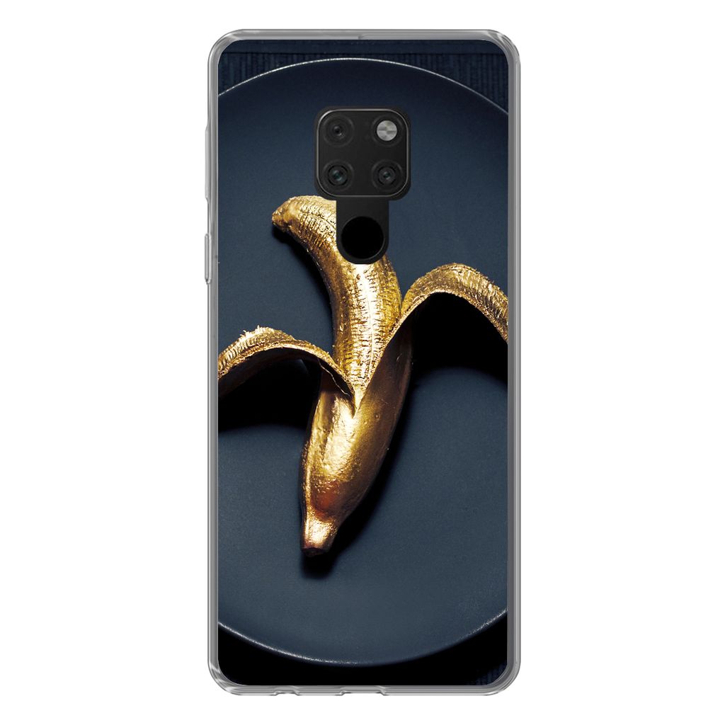 MuchoWow Handyhülle Schutzhülle Hülle für Huawei P40 Lite Goldene Banane auf dunklem Hintergrund Silikon Softcase Handy Hülle - Handy