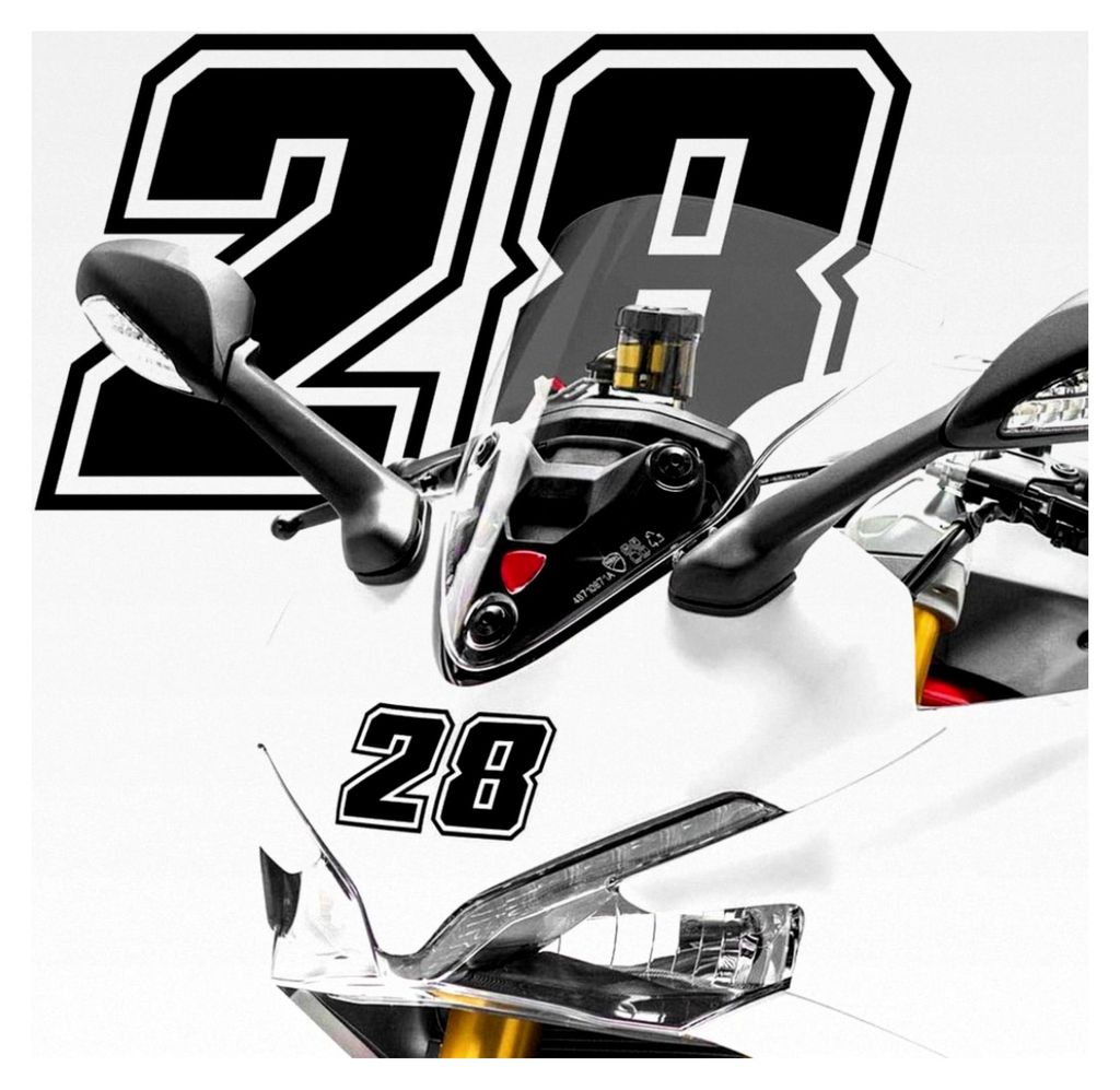 Rennnummer 1 Moto GP, Schwarz, 10 x 7 cm