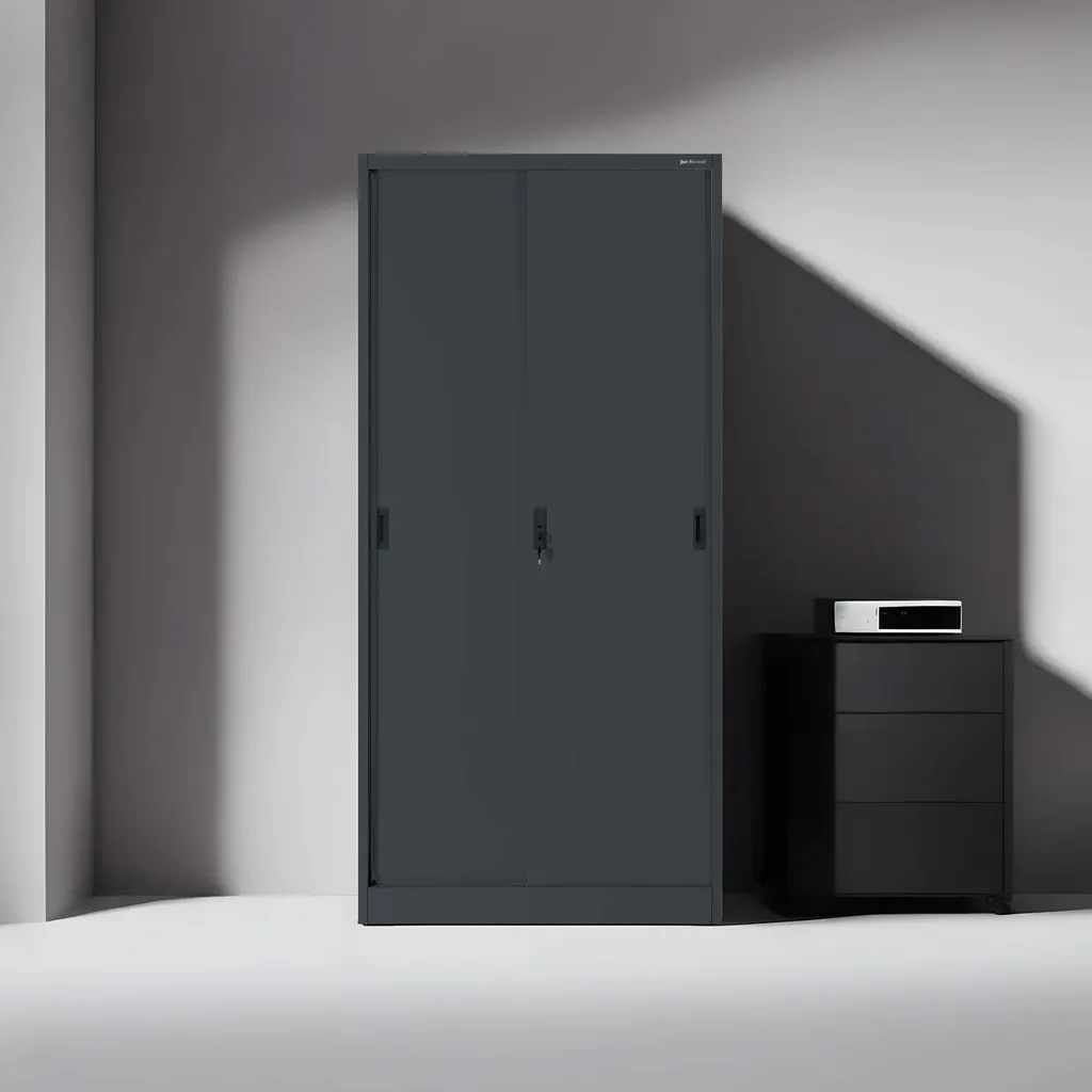 Armoire à dossiers 185x90x40 cm en tôle d'acier anthracite verrouillable