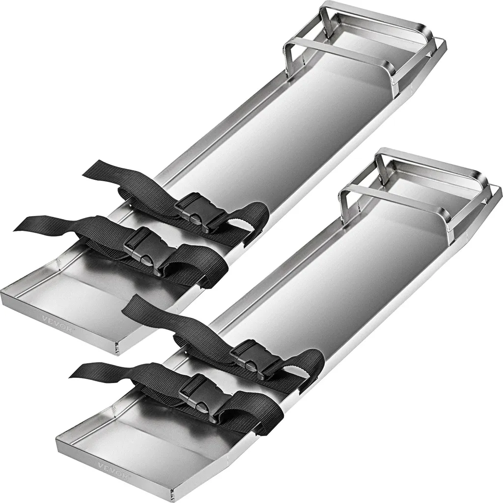 Évitez les traces sur béton frais avec ces patins inox 75x20 cm pro