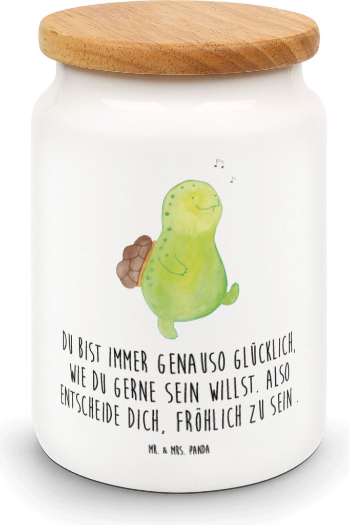 Mr. & Mrs. Panda Frischhaltedose Schildkröte Pfeifen - Weiß - Geschenk, behälter, Dose, Keksdose, Depression, salzdose, gebäckdose, Schildkröt...